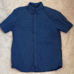 Roundtree & Yorke Navy Geometric Button Down Shirt